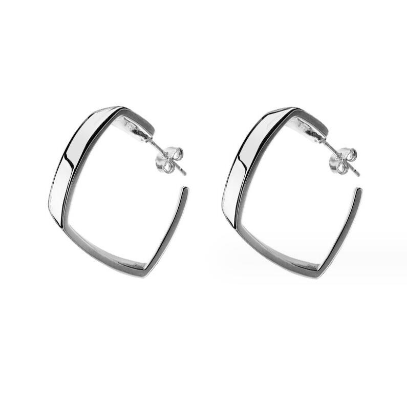 Modern Edge Square Hoop Earrings